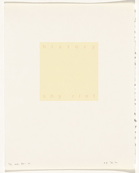 Artist: b'Burgess, Peter.' | Title: b'history: shy riot.' | Date: 2001 | Technique: b'computer generated inkjet prints, printed in colour, from digital files'