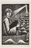 Artist: b'Klein, Deborah.' | Title: b'Virginia Woolf and the lighthouse' | Date: 1991 | Technique: b'woodcut, printed in black ink, from one block'