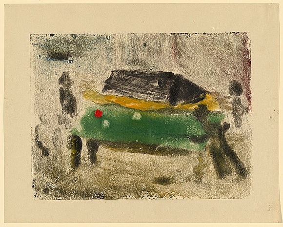 Artist: b'Nolan, Sidney.' | Title: b'Billiard players' | Date: c.1946 | Technique: b'monotype'