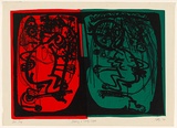 Title: b'Making a lovely couple' | Date: 1970 | Technique: b'lithograph, printed in colour, from multiple stencils/ plates'