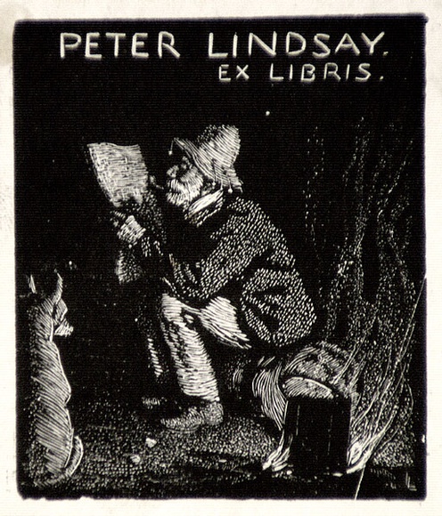 Artist: b'LINDSAY, Lionel' | Title: b'Book plate: Peter Lindsay' | Date: 1923 | Technique: b'wood-engraving, printed in black ink, from one block' | Copyright: b'Courtesy of the National Library of Australia'