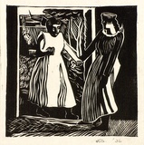 Artist: bO'Connor, Vic. | Title: b'The Visitation' | Date: 1936 | Technique: b'linocut, printed in black ink, from one block' | Copyright: b'Reproduced with permission of the artist.'