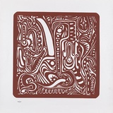 Artist: b'Lasisi, David.' | Title: b'not titled' | Date: 1976 | Technique: b'screenprint, printed in brown ink, from one stencil'