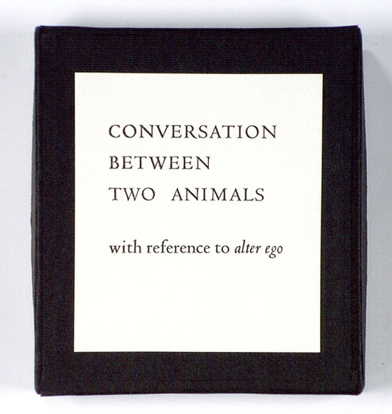 Artist: b'Drummond, Andrew.' | Title: b'Conversation between two animals - with reference to alter ego.' | Date: 1978 | Copyright: b'\xc2\xa9 Andrew Drummond'