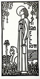 Artist: Waller, Christian. | Title: Bookplate: Hilda Elliott | Date: c.1932 | Technique: linocut, printed in black ink, from one block