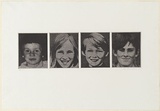 Artist: b'MADDOCK, Bea' | Title: b'Four' | Date: 1974 | Technique: b'photo-etching and aquatint, printed in black ink, from four abutted plates'