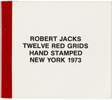 Artist: JACKS, Robert | Title: Twelve red grids hand stamped New York 1973 | Date: 1973 | Technique: rubber stamps, printed in red; red pressure sensitive tape