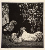 Artist: LINDSAY, Lionel | Title: Repose | Date: 1934 | Technique: wood-engraving, printed in black ink, from one block | Copyright: Courtesy of the National Library of Australia