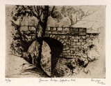 Artist: Pratt, Douglas. | Title: Lennox Bridge, Lapstone Hill | Date: c.1932 | Technique: etching, printed in black ink, from one plate