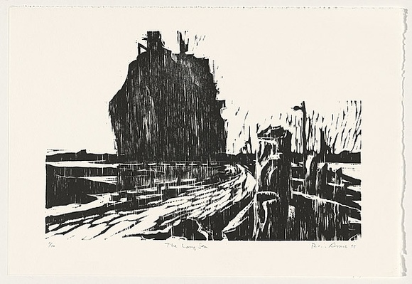 Artist: b'AMOR, Rick' | Title: b'The [long] sea.' | Date: 1995 | Technique: b'woodcut, printed in black ink, from one block'