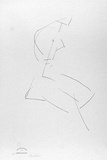 Artist: Powditch, Peter. | Title: not titled [seated female nude] | Date: c.1972 | Technique: lithograph, printed in black ink, from one plate