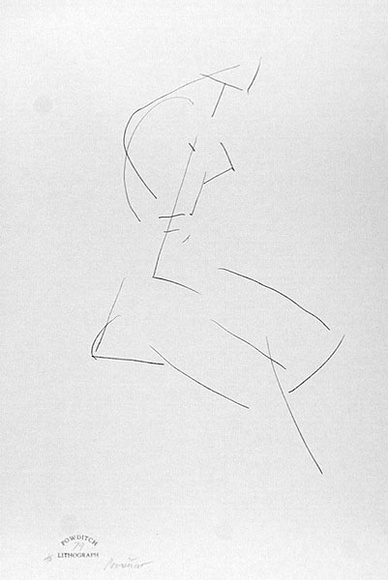 Artist: b'Powditch, Peter.' | Title: b'not titled [seated female nude]' | Date: c.1972 | Technique: b'lithograph, printed in black ink, from one plate'