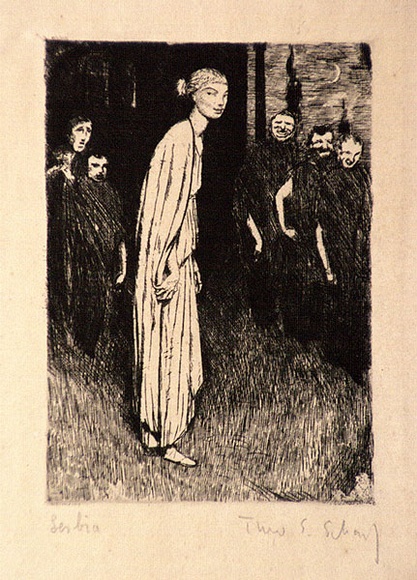 Artist: b'Scharf, Theo.' | Title: b'Lesbia' | Date: c.1930 | Technique: b'etching, printed in black ink, from one plate' | Copyright: b'\xc2\xa9 The Estate of Theo Scharf.'