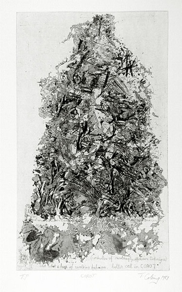 Artist: b'COLEING, Tony' | Title: b'Corot.' | Date: 1987 | Technique: b'etching, roulette and aquatint, printed in black ink, from one copper plate'