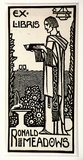 Artist: b'Waller, Christian.' | Title: b'Bookplate: Ronald Meadows' | Date: c.1932 | Technique: b'linocut, printed in black ink, from one block'