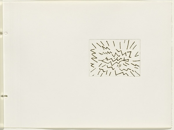 Artist: b'JACKS, Robert' | Title: b'not titled [abstract linear composition]. [leaf 23 : recto].' | Date: 1978 | Technique: b'etching, printed in black ink, from one plate'