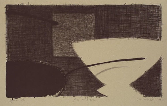 Artist: Lincoln, Kevin. | Title: Pan and bowl | Date: 2002, April | Technique: lithograph, printed in black ink, from one stone