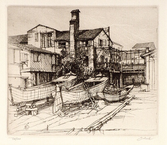 Artist: b'Scott, Eric.' | Title: bFisherman's hut | Date: c.1938 | Technique: b'etching, printed in black ink, from one plate'