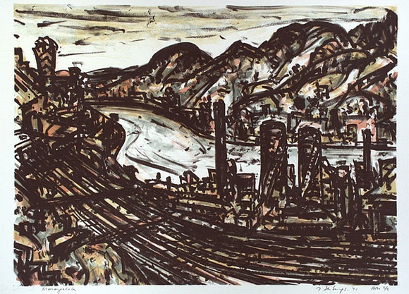 Artist: b'Senbergs, Jan.' | Title: b'Monongahala' | Date: 1992 | Technique: b'lithograph, printed in colour, from multiple stones' | Copyright: b'\xc2\xa9 Jan Senbergs'