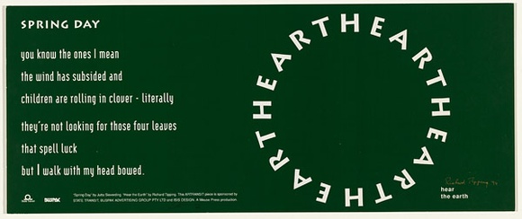 Artist: TIPPING, Richard | Title: Hear the Art - Bus Poster | Date: 1994 | Technique: screenprint, printed in colour, from multiple stencils