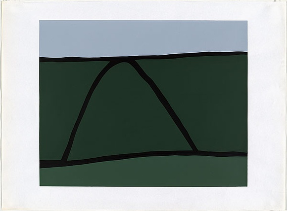 Artist: b'McCahon, Colin.' | Title: b'North Otago landscape' | Date: 1968 | Technique: b'screenprint, printed in colour, from three stencils'