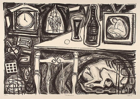 Artist: b'Graham, Euan.' | Title: b'The after hours' | Date: 1995 - 1996? | Technique: b'lithograph, printed in black ink, from one stone'