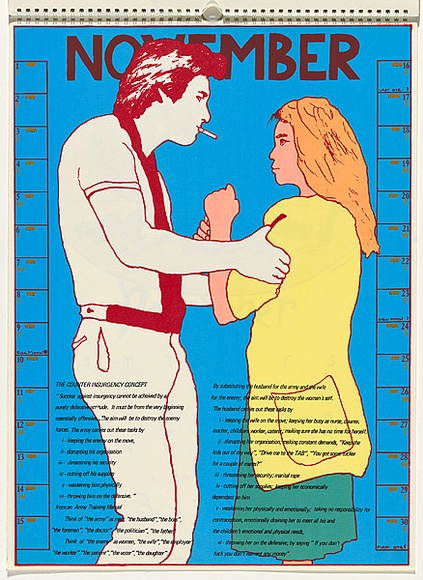 Artist: b'Morrow, David.' | Title: b'November' | Date: 1984 | Technique: b'screenprint, printed in colour, from multiple stencils'
