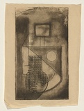 Title: b'not titled [Holding a vase]' | Date: c.1950 | Technique: b'etching, printed in brown ink, from one plate'