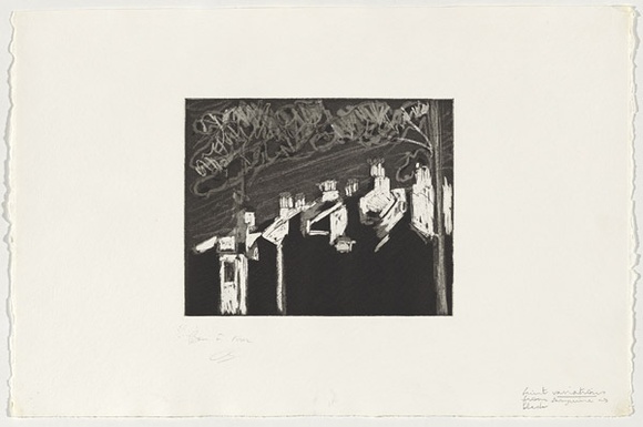 Artist: b'Rambeau, Marc.' | Title: b'Paddington roofs' | Date: April 1993 | Technique: b'etching and aquatint, printed in black ink, from one plate'