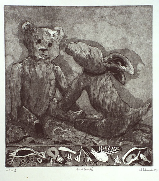 Artist: b'Edwards, Annette.' | Title: b'Just friends' | Date: 1983 | Technique: b'etching and aquatint, printed in black ink, from one plate'