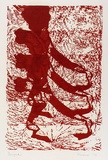 Artist: SHEARER, Mitzi | Title: The giants are coming | Date: 1978 | Technique: linocut, printed in red ink, from one block, used three times