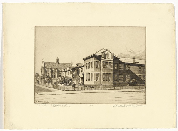 Artist: b'PLATT, Austin' | Title: b'Perth College' | Date: 1937 | Technique: b'etching, printed in black ink, from one plate'