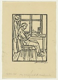 Artist: Groblicka, Lidia. | Title: My boyfriend L Machnicki | Date: 1955-56 | Technique: woodcut, printed in black ink, from one block