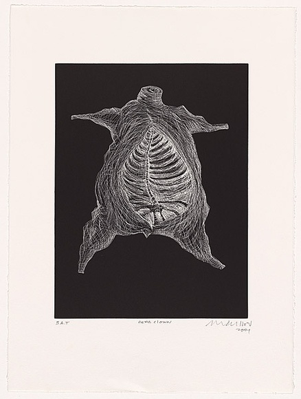 Artist: b'Cullen, Adam.' | Title: b'Dead clown' | Date: 2001 | Technique: b'relief-etching, printed in black ink, from one plate'