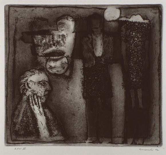 Artist: b'Anceschi, Eros.' | Title: b'Music lovers dream' | Date: 1992 | Technique: b'etching, aquatint and roulette, printed in black ink, from one plate'