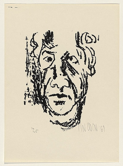 Title: b'not titled [head]' | Date: 1967 | Technique: b'screenprint, printed in black ink, from one stencil'