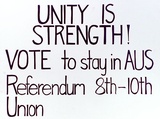 Artist: BOLT, Steve | Title: Unity is strength. | Date: 1978 | Technique: screenprint, printed in black ink, from one stencil