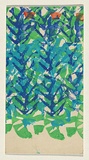 Title: Card: Christmas | Technique: stamp, printed in blue, green and red ink, from three blocks