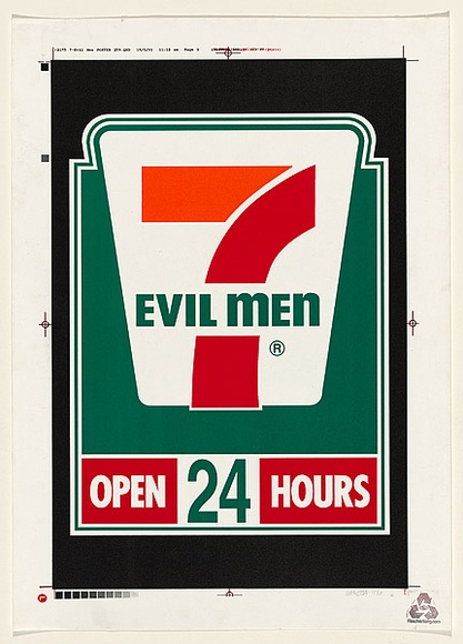 Artist: b'MARCSTA,' | Title: b'7 Evil men.' | Date: 2001 | Technique: b'silkscreen, printed in colour, from multiple stencils'