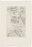 Artist: WALKER, Murray | Title: A cosmetiques still life and self portraits. | Date: 1973 | Technique: etching, printed in black ink, from one plate