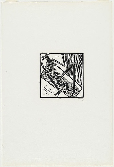 Artist: b'Meeks, Arone Raymond.' | Title: b'Mimi' | Date: 1984 | Technique: b'linocut, printed in black ink, from one block'