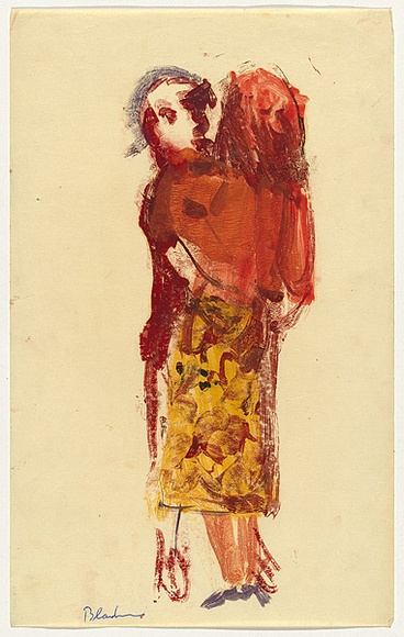 Artist: b'Blackman, Charles.' | Title: b'Lovers.' | Date: 1953 | Technique: b'monotype, printed in colour, from one plate'