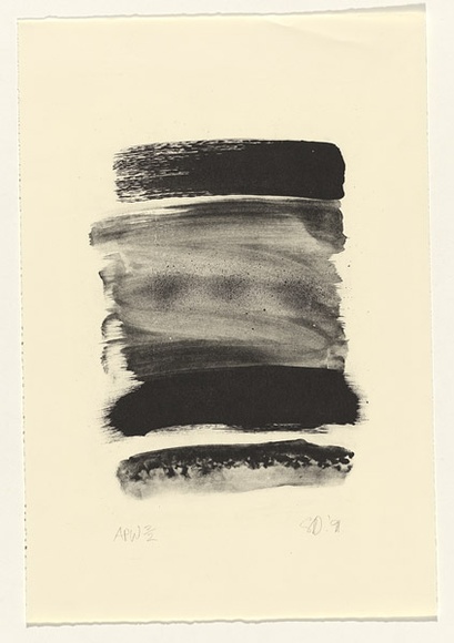 Artist: b'Danaher, Suzanne.' | Title: b'not titled [Brushstrokes - horizontal]' | Date: 1991 | Technique: b'lithograph, printed in black ink, from one stone'