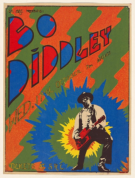 Artist: b'EARTHWORKS POSTER COLLECTIVE' | Title: b'Bo Diddley..' | Date: 1973 | Technique: b'screenprint'