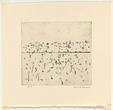 Artist: b'WILLIAMS, Fred' | Title: b'Lysterfield landscape. Number 1' | Date: 1965-66 | Technique: b'etching, drypoint and engraving, printed in black ink, from one copper plate' | Copyright: b'\xc2\xa9 Fred Williams Estate'