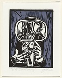 Artist: McBride, Janice. | Title: Second coming | Date: 1999, 8 October | Technique: linocut, printed in colour, from two blocks