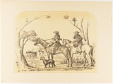 Title: Bushmen in danger. | Date: c. 1889 | Technique: transfer-lithograph, printed in black and buff ink, from two stones