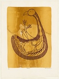 Artist: b'Clarmont, Sammy.' | Title: b'Nhampi (yellow and red ochre)' | Date: 1997 | Technique: b'screenprint, printed in yellow and red ochre ink, from multiple stencils'