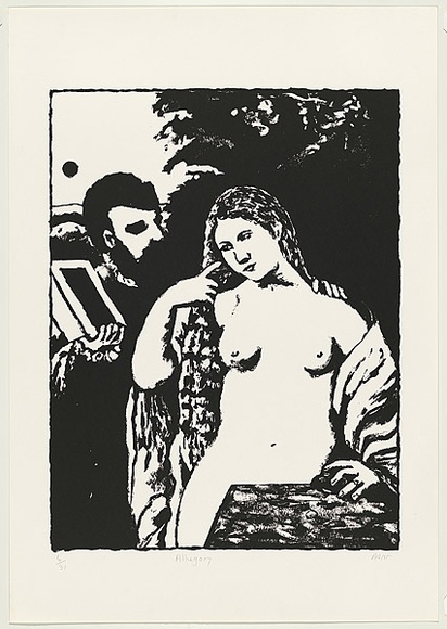 Artist: b'WORSTEAD, Paul' | Title: b'Allegory' | Date: 1991 | Technique: b'screenprint, printed in black ink, from one stencil' | Copyright: b'This work appears on screen courtesy of the artist'