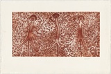 Artist: b'Carlton, Paddy.' | Title: b'Lightening Dreaming - Boolooboolobi' | Date: 1995 | Technique: b'etching, aquatint and sugarlift, printed in red ochre, from one plate'